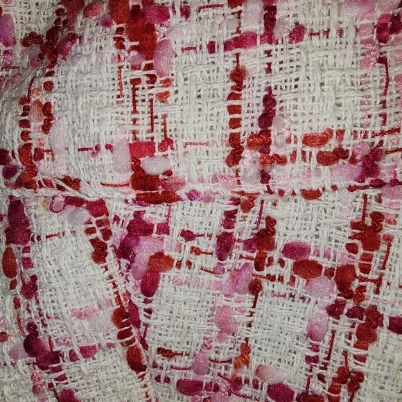 Nanette Lepore Women's Tweed Jacket Pearl Button Accents Fringe Details Size 6 - Picture 11 of 11